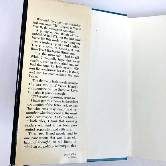 Herman Wouk  Vol 1 & 2 The War And Remembrance Book Club Edition Copyright 1978 - Picture 7 of 10